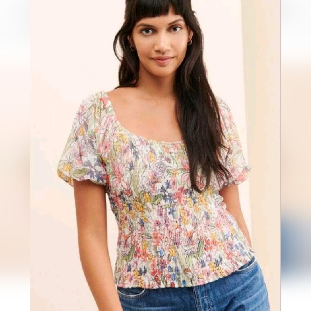 Anthropologie Multicolor Floral Blouse